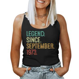 50 Years Old Legend Since September 1973 50Th Birthday Women Tank Top - Monsterry DE