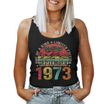 50 Years Old Made In 1973 Vintage September 1973 50Th Bday Women Tank Top | Mazezy