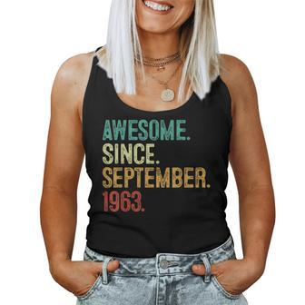 60 Year Old Awesome Since September 1963 60Th Birthday Women Tank Top - Monsterry UK