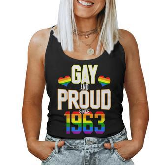 60 Years Old Lgbt Birthday Squad Gay And Proud Since 1963 Women Tank Top Basic Casual Daily Weekend Graphic - Seseable