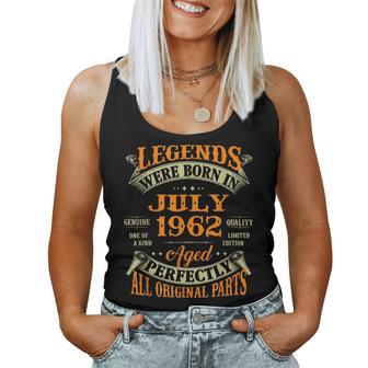60Th Birthday Legends Born In July 1962 60 Years Old 60Th Birthday Women Tank Top | Mazezy