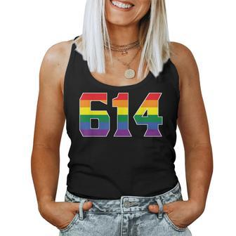 614 Area Code Columbus Oh Gay Pride Lgbt Rainbow Women Tank Top | Mazezy