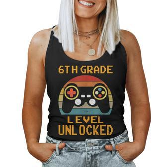 6Th Grade Level Unlocked Gamer First Day Of School Boys Women Tank Top Weekend Graphic - Seseable