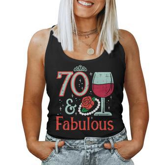 70 & Fabulous Seventy 70Th Birthday Party Years Old Women Women Tank Top | Mazezy