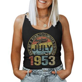 70 Years Old 70Th Birthday Men Awesome Since July 1953 70Th Birthday Women Tank Top | Mazezy