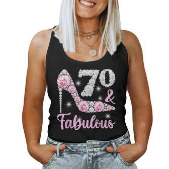 70Th Birthday For Women 70 And Fabulous Heels Women Tank Top | Mazezy
