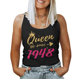 70Th Birthday For Women Queen Since 1948 Women Tank Top | Mazezy