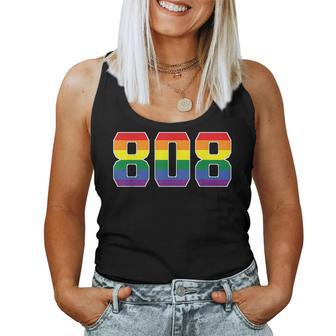 808 Area Code Honolulu Hi Gay Pride Lgbt Rainbow Women Tank Top | Mazezy