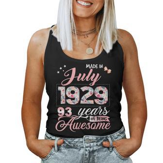 93Rd Birthday Floral Born In July 1929 Women Tank Top | Mazezy