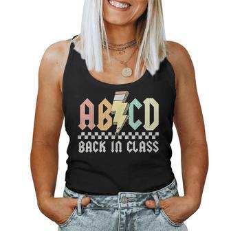 Abcd Alphabets Back In Class Pencil Lightning Teacher Rock Women Tank Top | Mazezy
