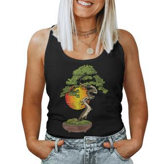 Aesthetic Retro Bonsai Tree Nature Lover Gardener Planting Women Tank Top | Mazezy