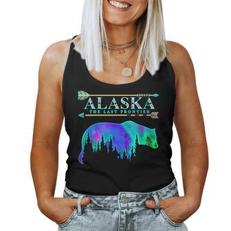 Alaska State Pride Alaska Northern Lights Alaskan Bear Women Tank Top Weekend Graphic - Seseable