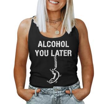 Alcohol You Later Phone Cord Hilarious Joke Pun Parody Women Tank Top | Mazezy