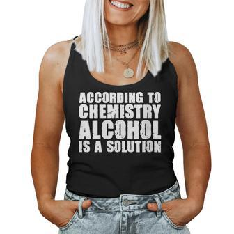 Alcohol Solution Hilarious Chemist Brewing Beer Women Tank Top | Mazezy