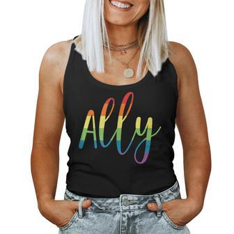Ally Pride Gay Lgbt Day Month Parade Rainbow Flag Women Tank Top | Mazezy