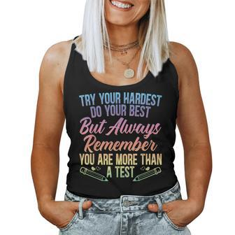Always Remember You Are More Than A Test School Teacher Women Tank Top Basic Casual Daily Weekend Graphic - Thegiftio UK