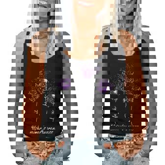 Alzheimer’S Awareness Faith Hope Love Dandelion Women Tank Top Basic Casual Daily Weekend Graphic - Seseable