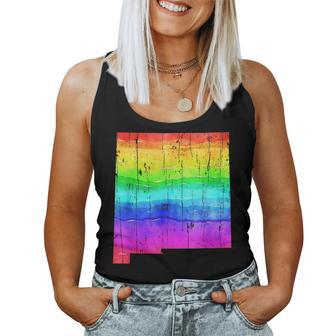 America State Of New Mexico Rainbow Gay Lgbt Pride Month Women Tank Top | Mazezy