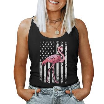 American Pride Patriotic Pink Bird Flamingo Patriotic Women Tank Top | Mazezy