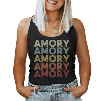 Amory Mississippi Amory Ms Retro Vintage Text Women Tank Top | Mazezy