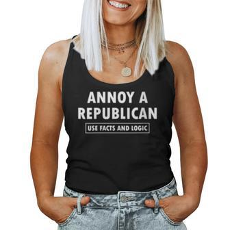 Annoy A Republican Use Facts Logic- Impeachment Trial Women Tank Top | Mazezy
