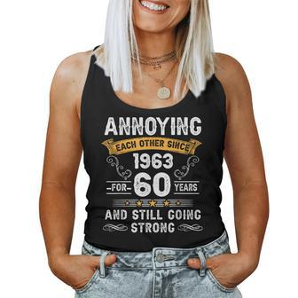 Annoying Each Other Since 1963 60 Years Wedding Anniversary Women Tank Top Weekend Graphic - Seseable