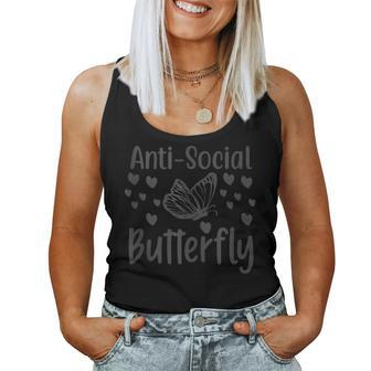 Anti-Social-Butterfly Communication Quotes Women Tank Top | Mazezy DE