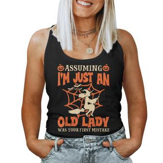 Assuming I Just An Old Lady Was Your First Mistake Halloween Women Tank Top - Monsterry UK