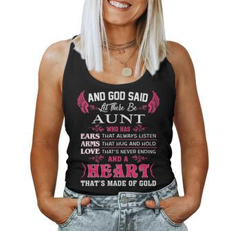 Aunt Gift And God Said Let There Be Aunt Women Tank Top Weekend Graphic - Seseable