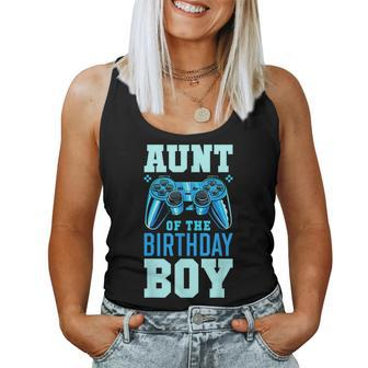 Aunt Of The Birthday Boy Matching Video Gamer Birthday Party Women Tank Top Weekend Graphic - Thegiftio UK