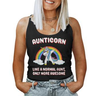 Aunticorn Like An Aunt Only More Awesome Fairy Tale Unicorn Women Tank Top Basic Casual Daily Weekend Graphic - Thegiftio UK