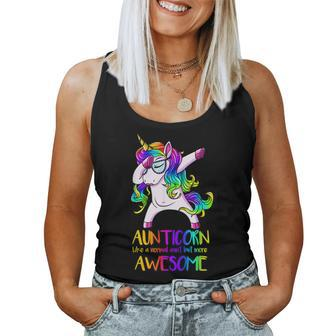 Aunticorn Like An Aunt Unicorn Dab Dance Gift For Aunt Women Tank Top Basic Casual Daily Weekend Graphic - Thegiftio UK