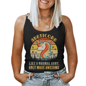 Aunticorn Like Normal Aunt Only More Awesome Auntie Unicorn Women Tank Top Basic Casual Daily Weekend Graphic - Thegiftio UK
