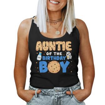 Auntie Of The Birthday Boy Milk And Cookies 1St Birthday Women Tank Top - Monsterry DE