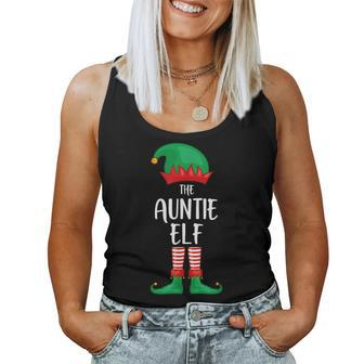 Auntie Elf Christmas Party Matching Family Group Pajama Women Tank Top - Monsterry