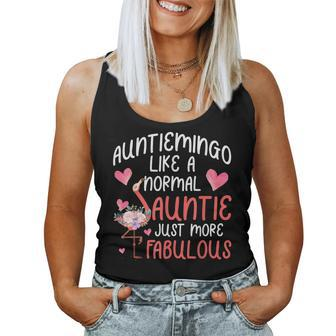 Auntiemingo Cute Auntie Flamingo Lover Girl Best Friend Bestie Women Tank Top | Mazezy UK