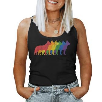 Australian Cattle Dog Gay Pride Lgbtq Supporter Rainbow Ally Women Tank Top | Mazezy