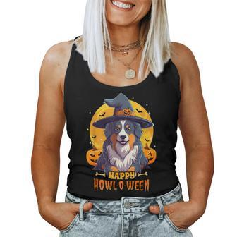Australian Shepherd Halloween Dog Howl O Ween Pet Women Tank Top - Monsterry UK