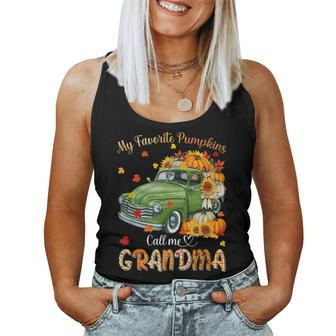 Autumn Halloween Fall My Favorite Pumpkin Call Me Grandma For Grandma Women Tank Top | Mazezy CA