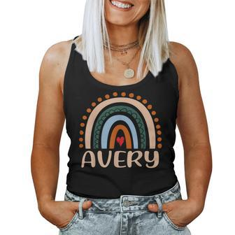 Avery Name Personalized Rainbow Avery Women Tank Top | Mazezy