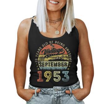 Awesome Since September 1953 Vintage 70Th Birthday Women Tank Top - Monsterry AU