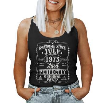 Awesome Since July 1973 Vintage Gifts Men 50Th Birthday Women Tank Top Weekend Graphic - Seseable