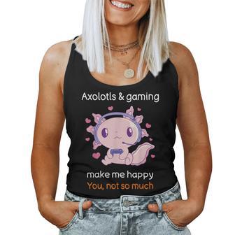 Axolotl Gamer Funny Video Gaming Sarcastic Axolotl Women Tank Top Basic Casual Daily Weekend Graphic - Thegiftio UK