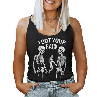 I Got Your Back Halloween Skeleton Skull Sarcastic Women Tank Top - Monsterry