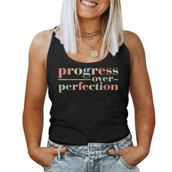 Back To School Progress Over Perfection Vintage Teachers Women Tank Top - Monsterry CA