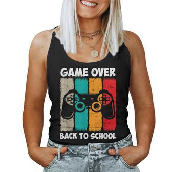 Back To School Funny Game Over Teacher Student Video Game Women Tank Top Weekend Graphic - Thegiftio UK