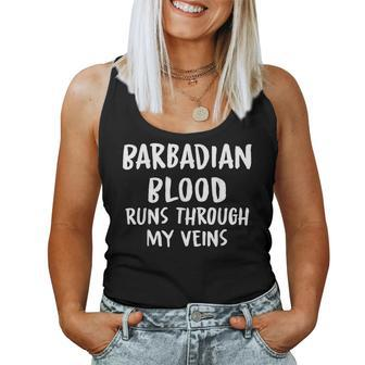 Barbadian Blood Runs Through My Veins Novelty Sarcastic Word Women Tank Top - Seseable