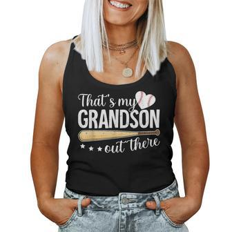 Baseball Grandma That's My Grandson Out There Baseball Women Tank Top - Monsterry