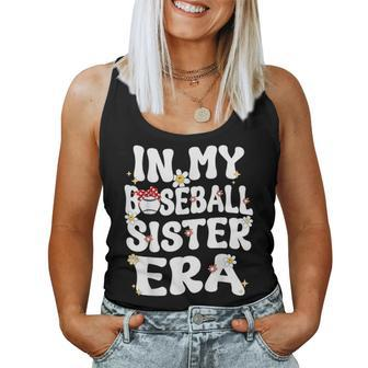 In My Baseball Sister Era Groovy Retro Proud Baseball Sister Women Tank Top - Monsterry AU