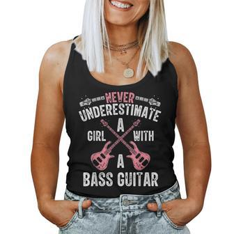 Bassist Women Never Underestimate A Girl With A Bass Guitar Women Tank Top Basic Casual Daily Weekend Graphic - Seseable